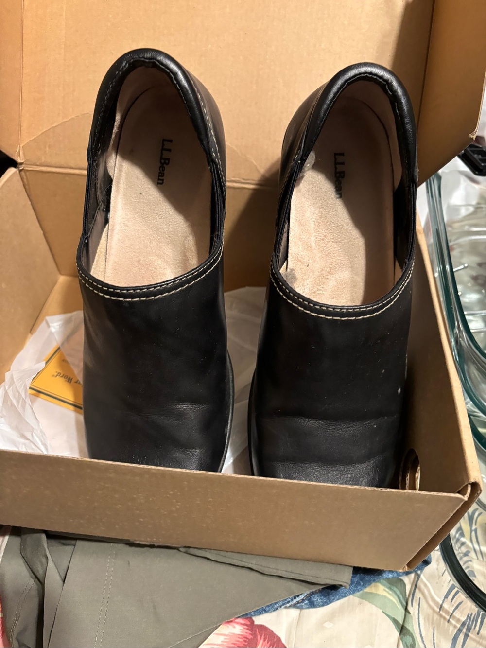 L.L. Bean Women’s  Black Slip-On Leather Shoes